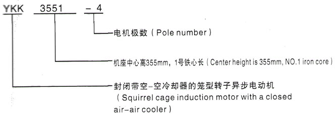 YKK系列(H355-1000)高压YE2-355M2-10三相异步电机西安泰富西玛电机型号说明